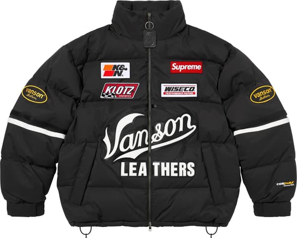 Supreme®/Vanson Leathers® Cordura® Down Jacket - Black (detail)