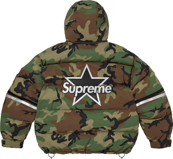 Supreme®/Vanson Leathers® Cordura® Down Jacket - Woodland Camo (detail)