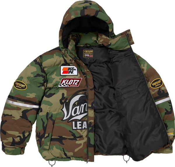 Supreme®/Vanson Leathers® Cordura® Down Jacket - Woodland Camo (detail)