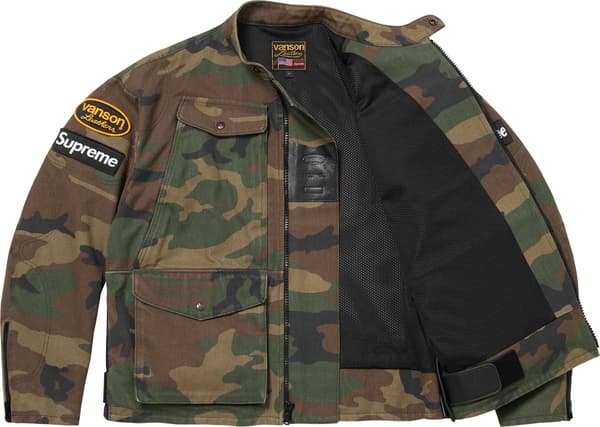 Supreme®/Vanson Leathers® Cordura® Jacket - Woodland Camo (detail)
