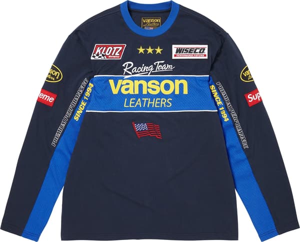 Supreme®/Vanson Leathers® L/S Top - Navy (front)