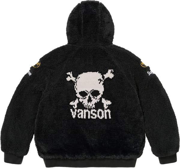 Supreme®/Vanson Leathers® Reversible Quilted Hooded Jacket - Black (detail)