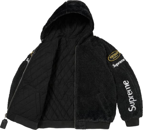 Supreme®/Vanson Leathers® Reversible Quilted Hooded Jacket - Black (detail)