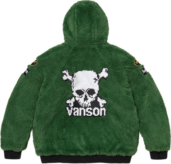Supreme®/Vanson Leathers® Reversible Quilted Hooded Jacket - Brown (detail)