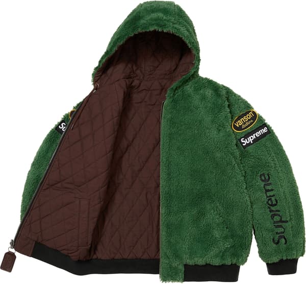 Supreme®/Vanson Leathers® Reversible Quilted Hooded Jacket - Brown (detail)