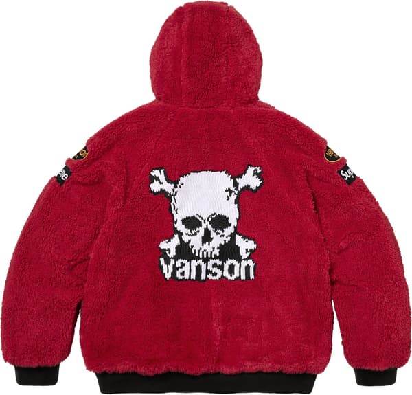 Supreme®/Vanson Leathers® Reversible Quilted Hooded Jacket - Navy (detail)
