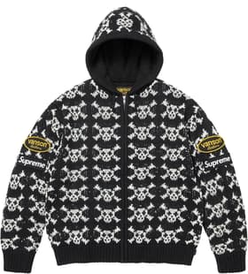 Supreme®/Vanson Leathers® Skull Zip Up Hooded Sweater Black