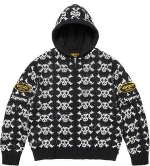 Supreme®/Vanson Leathers® Skull Zip Up Hooded Sweater Black