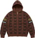 Supreme®/Vanson Leathers® Skull Zip Up Hooded Sweater - Brown (front)