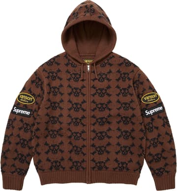 Supreme®/Vanson Leathers® Skull Zip Up Hooded Sweater