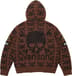 Supreme®/Vanson Leathers® Skull Zip Up Hooded Sweater - Brown (detail)