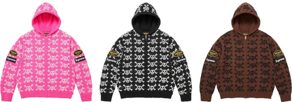 Supreme®/Vanson Leathers® Skull Zip Up Hooded Sweater - Group Shot