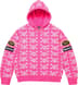 Supreme®/Vanson Leathers® Skull Zip Up Hooded Sweater - Pink (front)