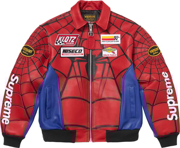 Supreme®/Vanson Leathers® Spider-Man Jacket - Red (front)