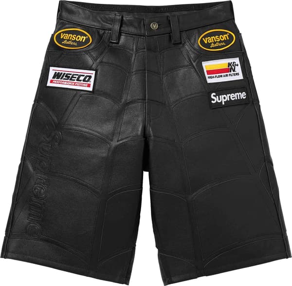 Supreme®/Vanson Leathers® Spider-Man Short - Black (front)
