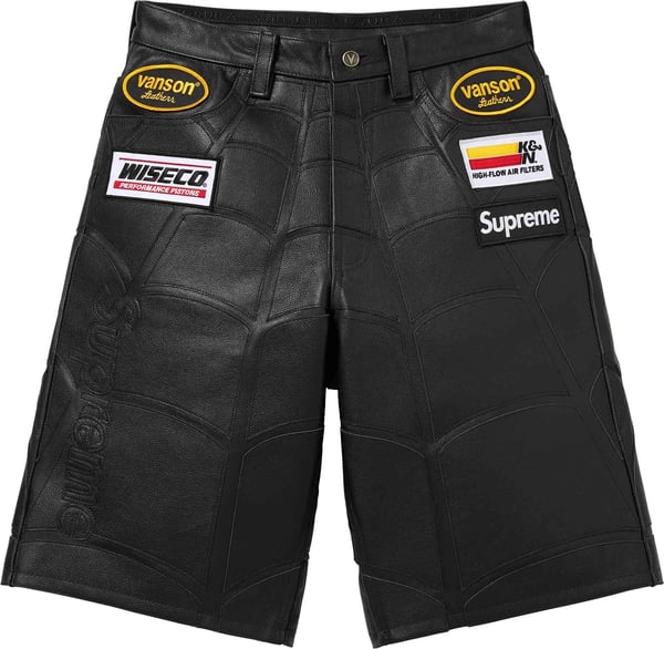 Supreme®/Vanson Leathers® Spider-Man Short - Black (front)