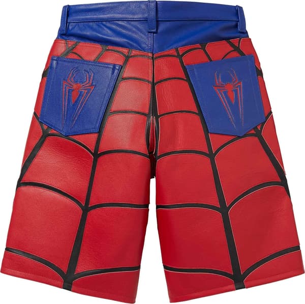 Supreme®/Vanson Leathers® Spider-Man Short - Red (detail)