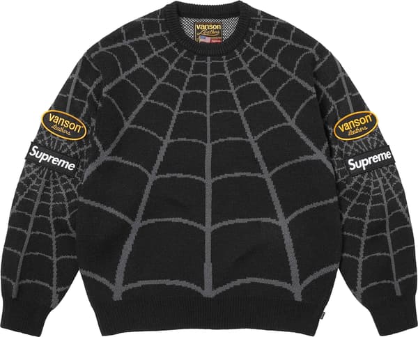 Supreme®/Vanson Leathers® Spider-Man Sweater - Black (front)