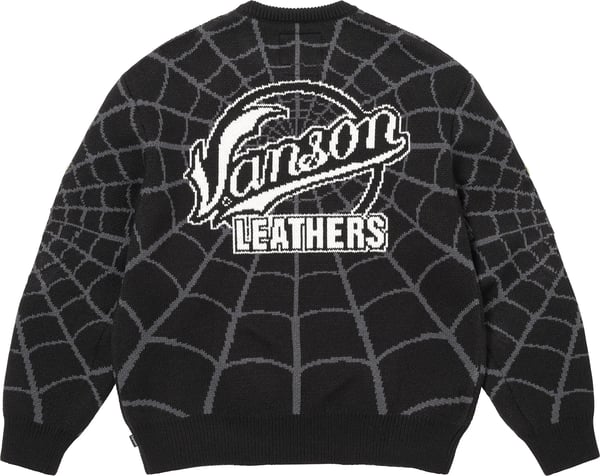 Supreme®/Vanson Leathers® Spider-Man Sweater - Black (detail)