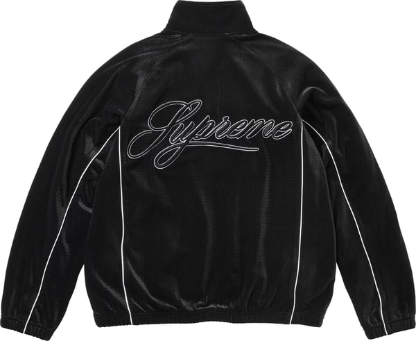 Velour Mesh Track Jacket - Black (detail)