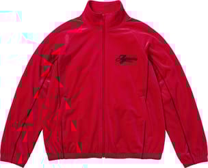Velour Mesh Track Jacket Red