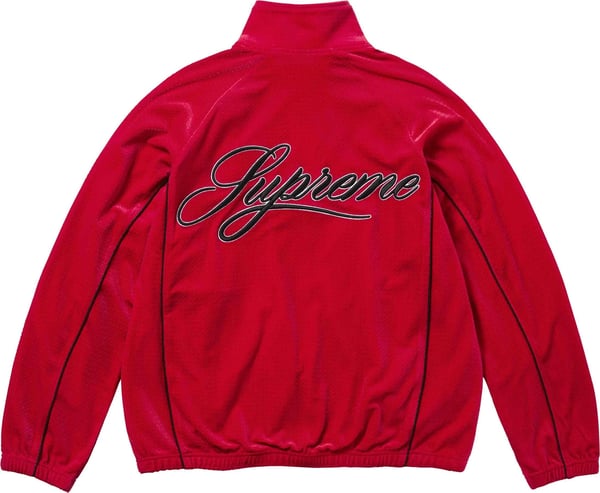 Velour Mesh Track Jacket - Red (detail)