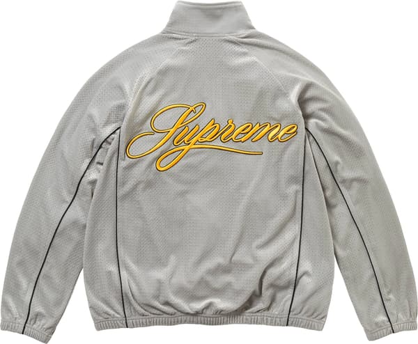 Velour Mesh Track Jacket - Silver (detail)