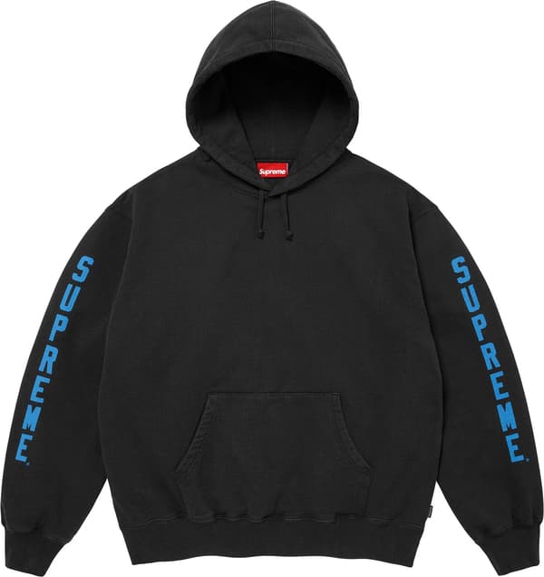 Washed Logo Hooded Sweatshirt - Black (front)