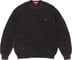 Washed Small Box Waffle Sweater - Black (front)