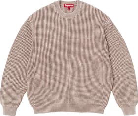 Washed Small Box Waffle Sweater Light Brown