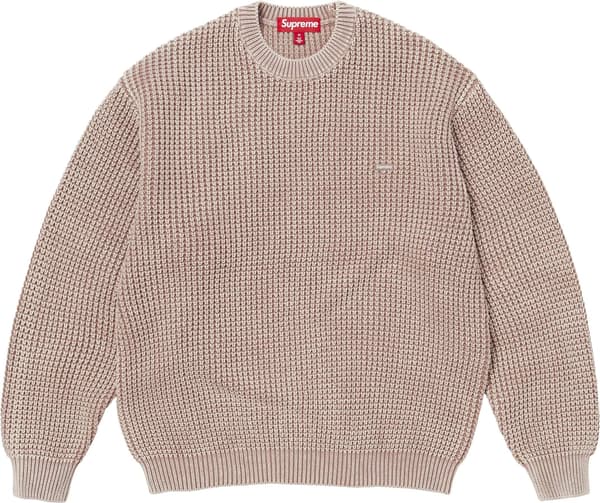 Washed Small Box Waffle Sweater - Light Brown (front)