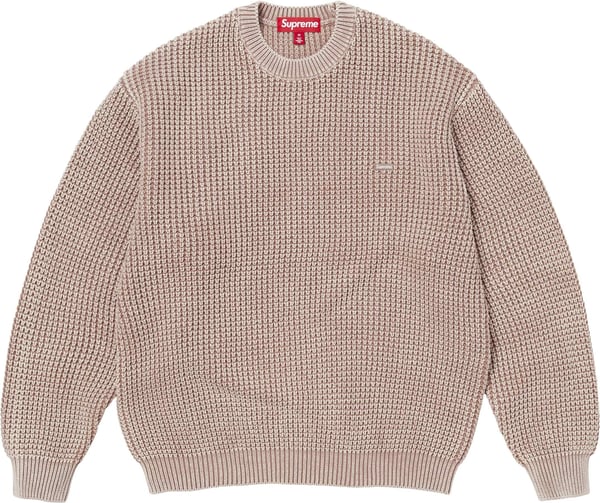 Washed Small Box Waffle Sweater - Light Brown (front)
