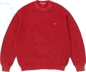 Washed Small Box Waffle Sweater Red