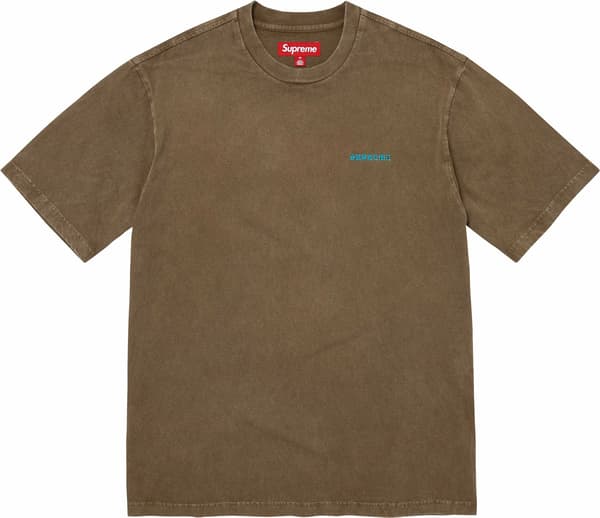 Washed S/S Top - Olive Brown (front)