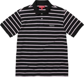 Washed Stripe Polo Black