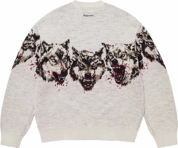 Wolves Sweater - White (detail)
