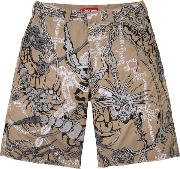 Wombat Embroidered Work Short - Tan (front)