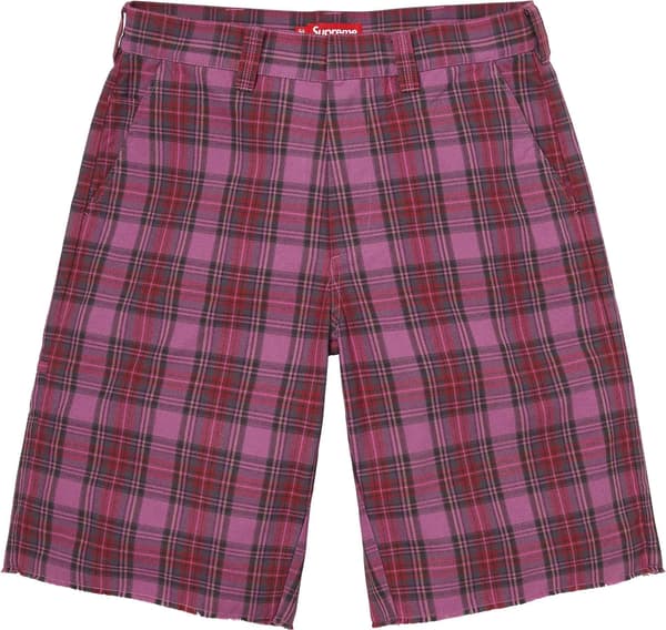 Work Short - Purple Plaid (front)