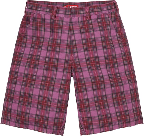 Work Short - Purple Plaid (front)