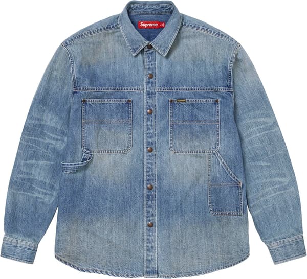 Worn Snap Painter Shirt - Denim (front)