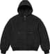 Woven Suede Hooded Work Jacket - Black (front)