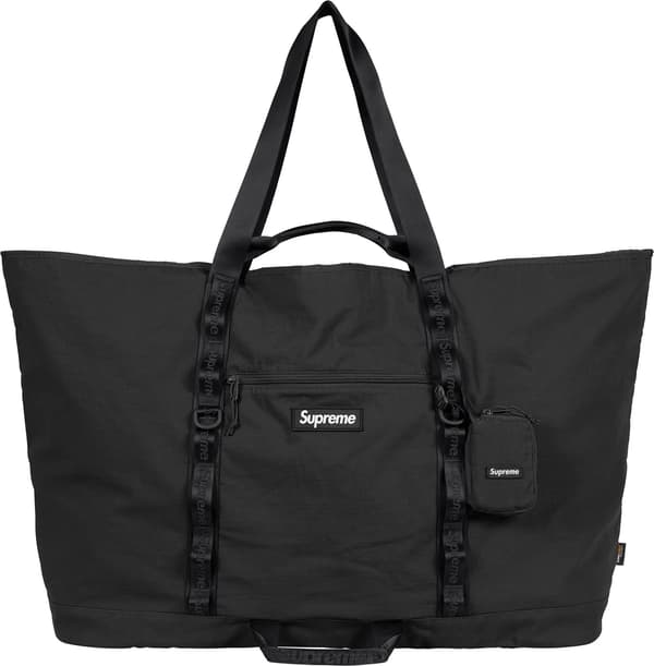 X-Large Tote Bag + Utility Pouch - Black (front)