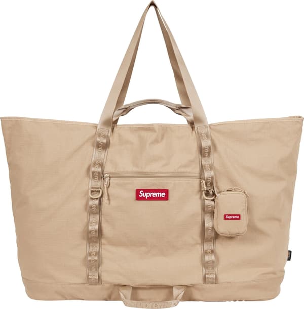 X-Large Tote Bag + Utility Pouch - Tan (front)
