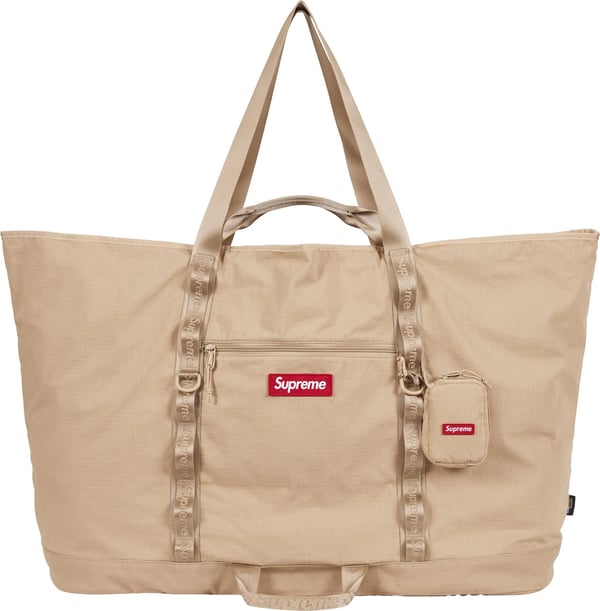 X-Large Tote Bag + Utility Pouch - Tan (front)