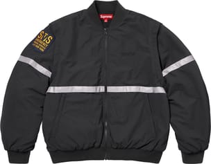 Zip-Off Sleeve Reflective Stripe Jacket Black