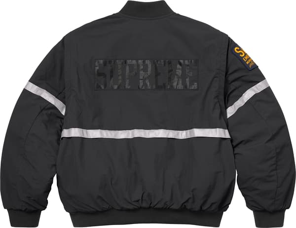 Zip-Off Sleeve Reflective Stripe Jacket - Black (detail)