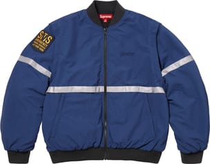 Zip-Off Sleeve Reflective Stripe Jacket Navy