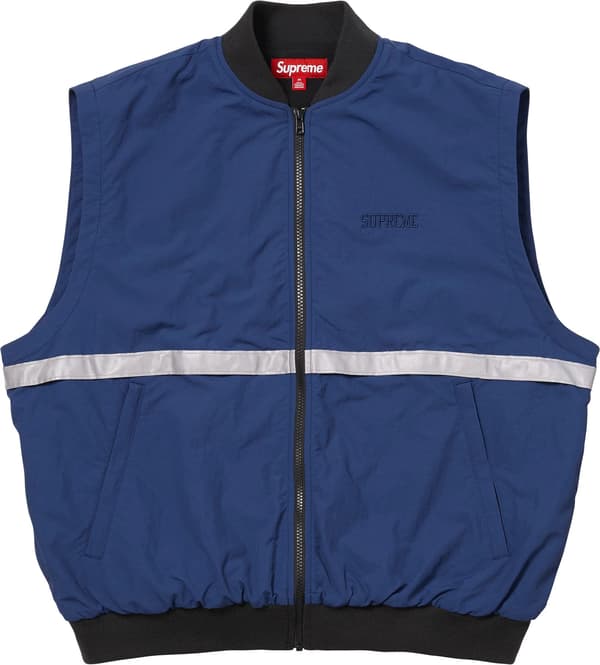 Zip-Off Sleeve Reflective Stripe Jacket - Navy (detail)