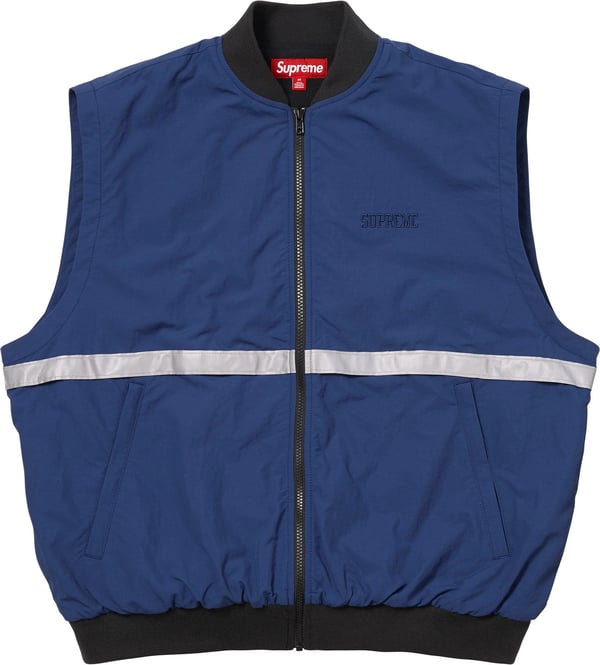 Zip-Off Sleeve Reflective Stripe Jacket - Navy (detail)